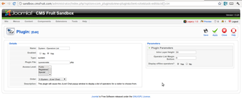 Plugin Backend Screenshot